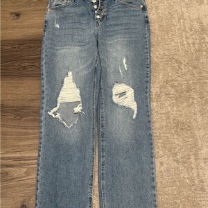 Wild Fable Light Blue Distressed Straight Leg Jeans